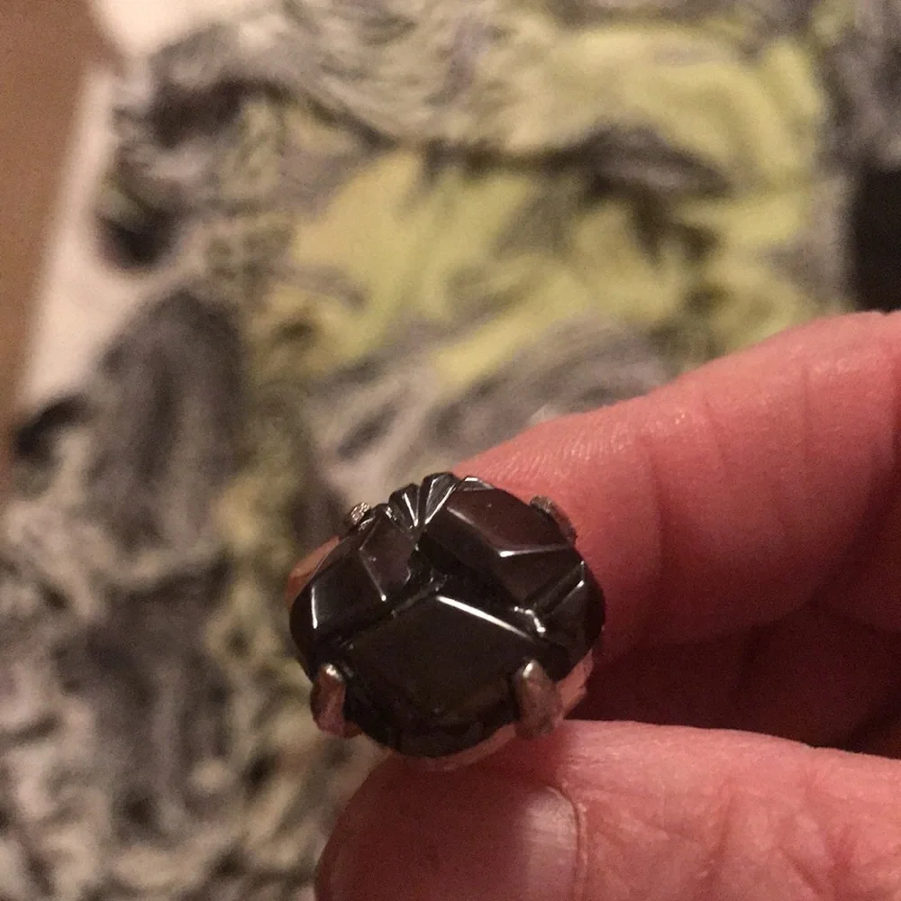 Sara Cov hematite black silver cuff links formal